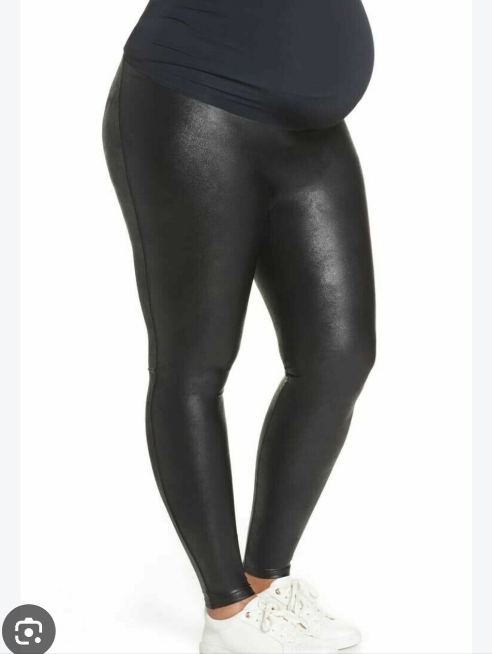 torrid  Maternity Black Faux Leather Leggings With Stretchy Waistband 2x